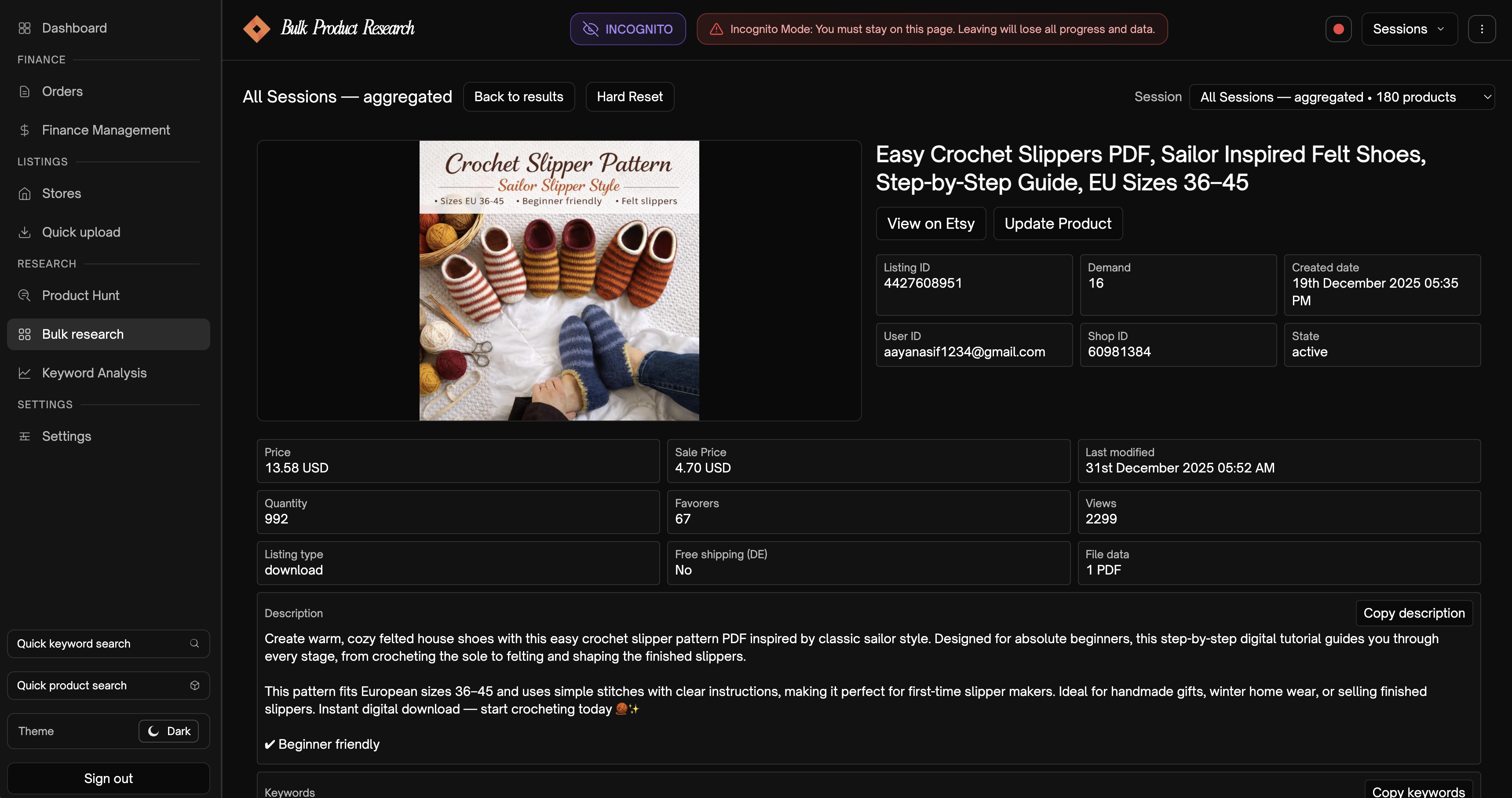 Bulk Research Details
