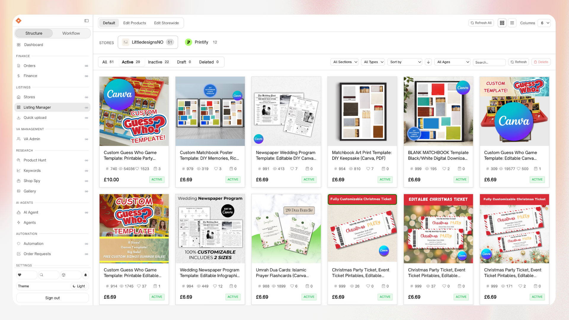 Listing management across every store